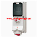 曼奈柯斯 IP67-帶開關，帶機械聯鎖，帶DIN安裝導軌壁裝式插座 5635A