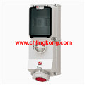 曼奈柯斯 IP67-帶開關，帶機械聯鎖，帶DIN安裝導軌壁裝式插座 5638A